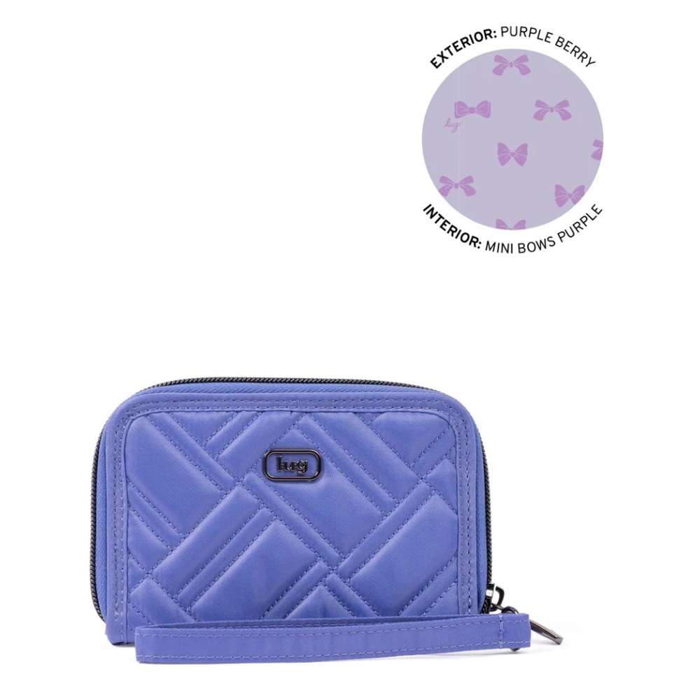 NWT!! Lug Purple Berry Quilted RFID Wallet